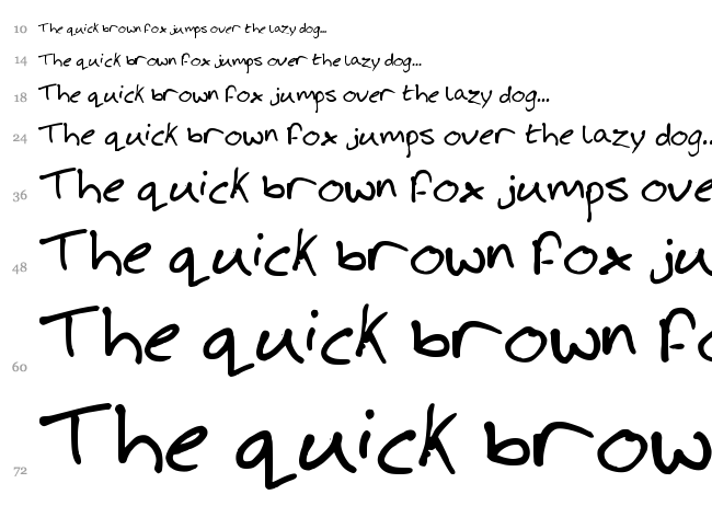 Josh Handwriting font waterfall